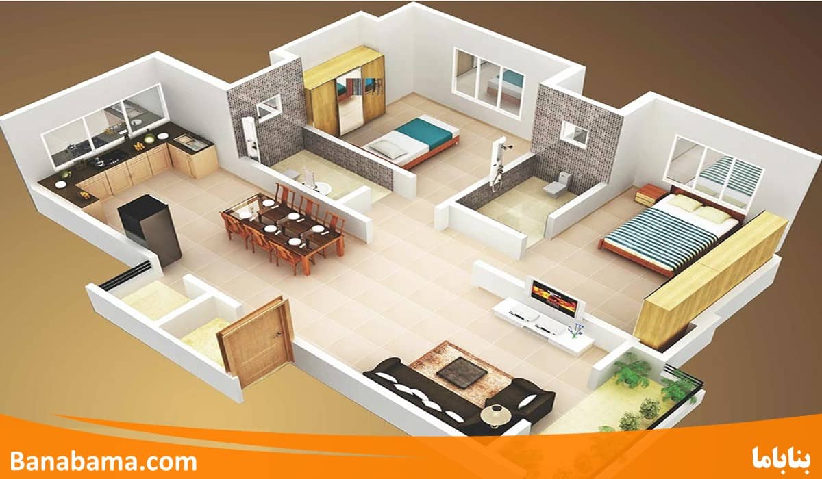 نکات طراحی نقشه ساختمان دو خوابه