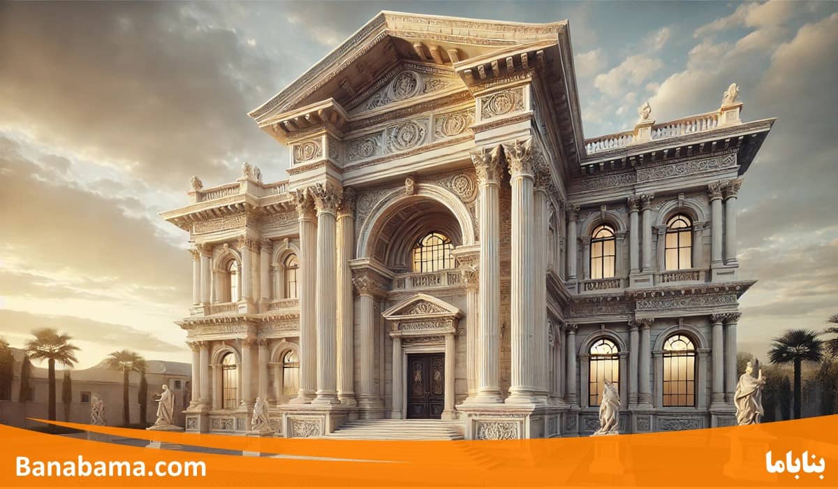 طراحی نمای ساختمان رومی با هوش مصنوعی