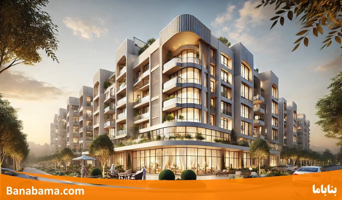 نمای مجتمع مسکونی طراحی شده با هوش مصنوعی