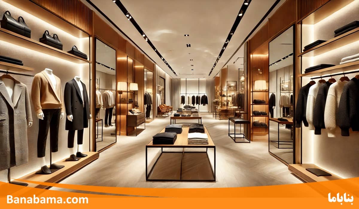 طراحی دکوراسیون داخلی فروشگاه پوشاک با هوش مصنوعی
